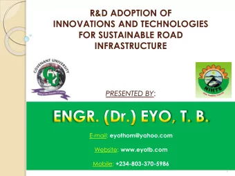 INFRASTRUCTURE PRESENTED BY : E-mail: eyothom@yahoo.com Website: www.eyotb.com Mobile: