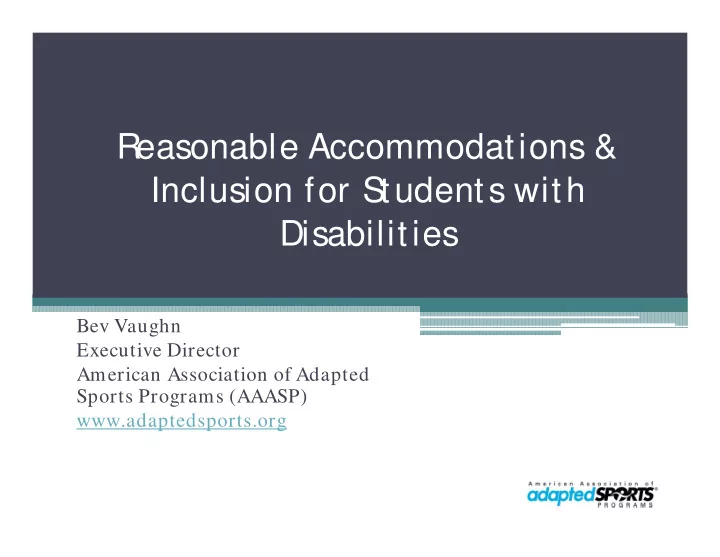 r easonable accommodations amp inclusion for s tudents