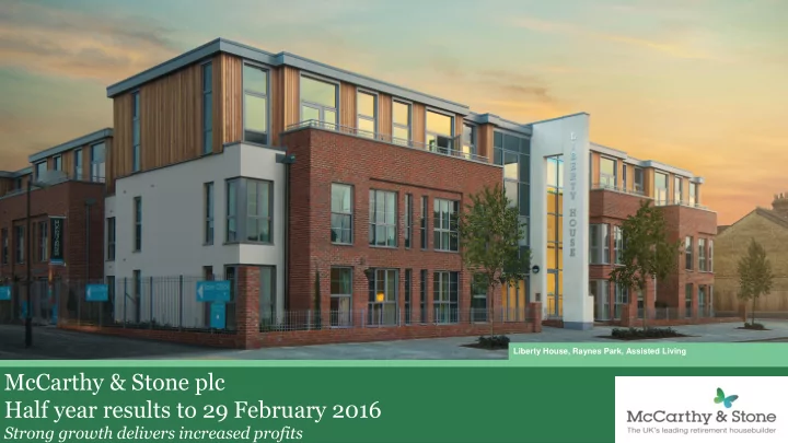 mccarthy stone plc half year results to 29 february 2016