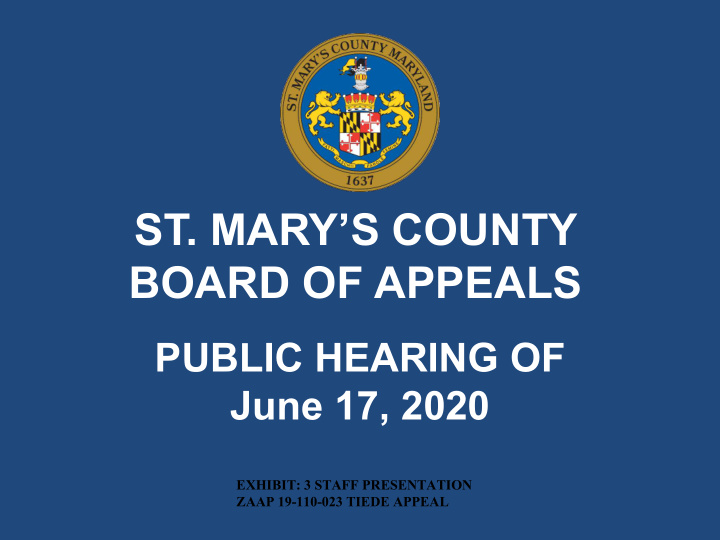 st mary s county board of appeals