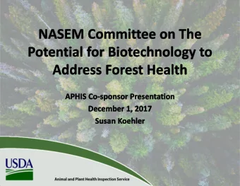 NASEM Study Statement of Task  Examine the potential use of biotechnology for  mitigating