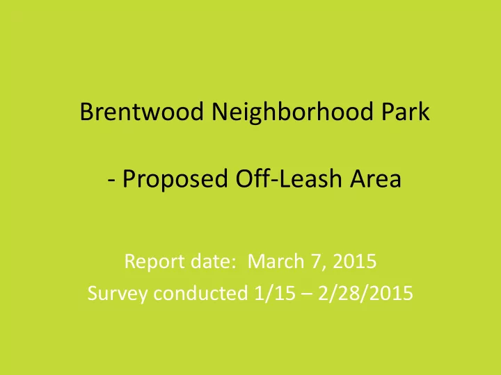 brentwood neighborhood park