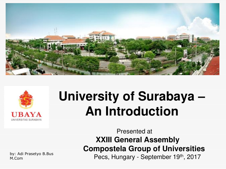 university of surabaya an introduction