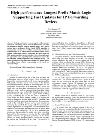 Vx e U;LPM(x,T max{y e T y &lt; x  )  (1) very few clock cycles. This makes it an ideal choice for