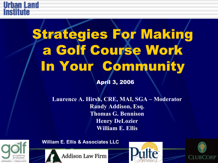 strategies for making a golf course work in your community