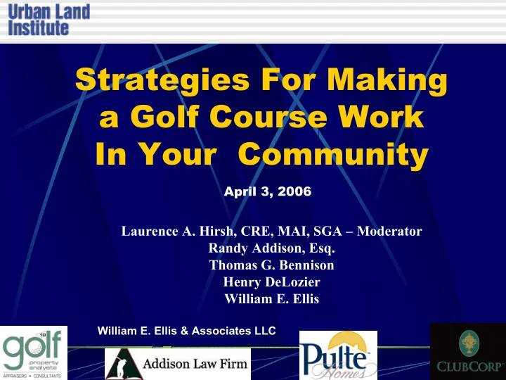 strategies for making a golf course work in your community