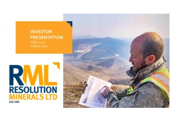 INVESTOR  PRESENTATION  PDAC 2020  2 March 2020  1  CORPORATE SNAPSHOT Len Dean Chairman  Capital