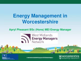 Worcestershire Apryl Pheasant BSc (Hons) MEI Energy Manager