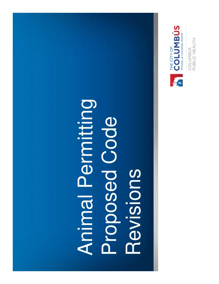 animal permitting proposed code revisions current picture