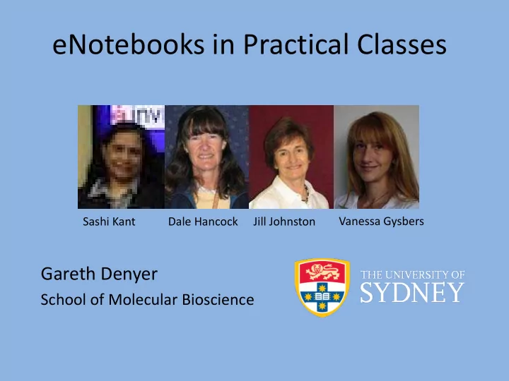 enotebooks in practical classes