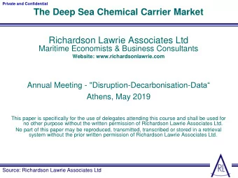 The Deep Sea Chemical Carrier Market  Richardson Lawrie Associates Ltd  Maritime Economists &amp;
