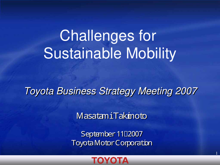 challenges for sustainable mobility