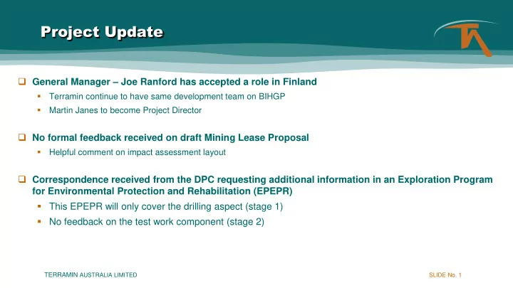 project update