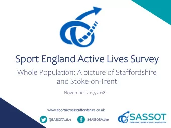 Sport Engla  land Active Liv  ives Survey  Whole Population: A picture of Staffordshire  and