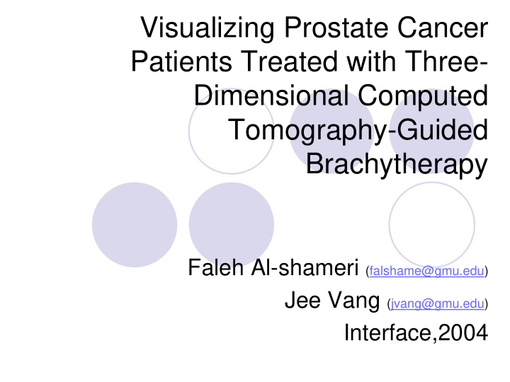 visualizing prostate cancer patients treated with three