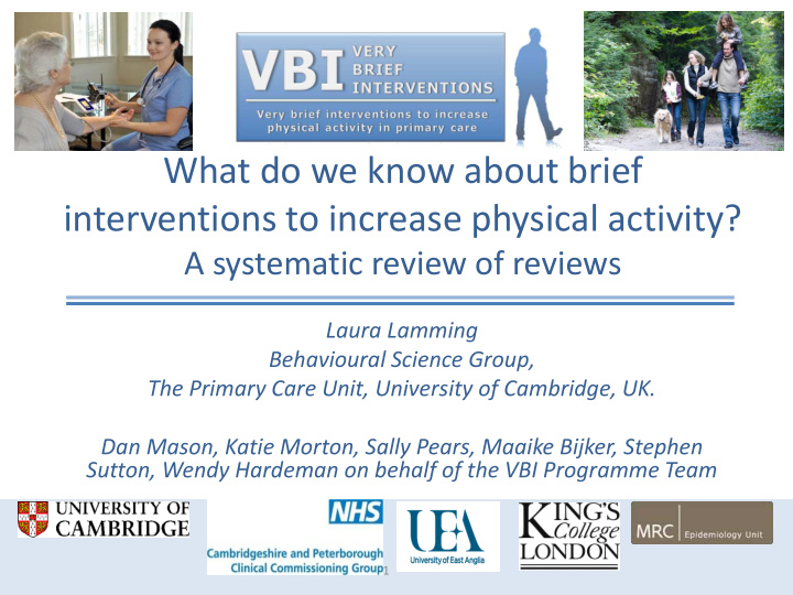 what do we know about brief interventions to increase
