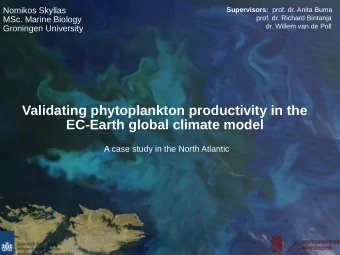 Validating phytoplankton productivity in the EC-Earth global climate model  A case study in the
