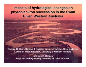 Impacts of hydrological changes on  Impacts of hydrological changes on  phytoplankton succession in