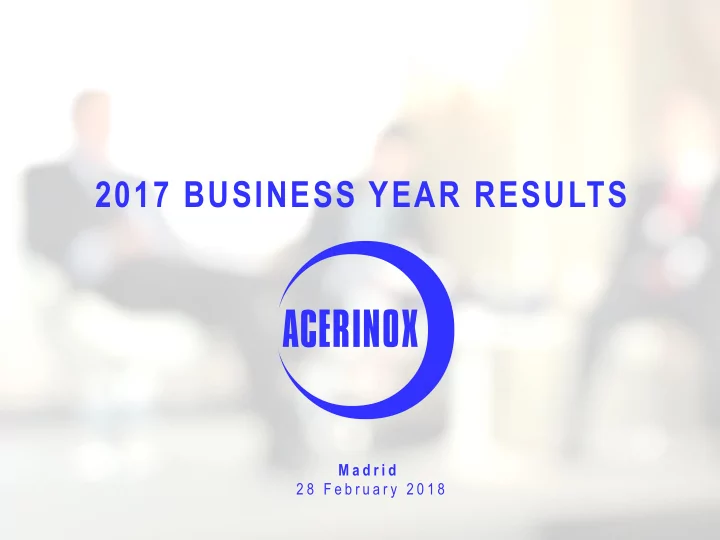 2017 business year results