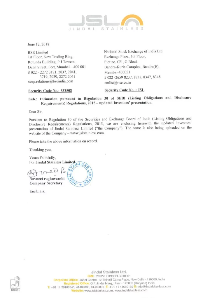 jindal stainless limited jindal stainless limited