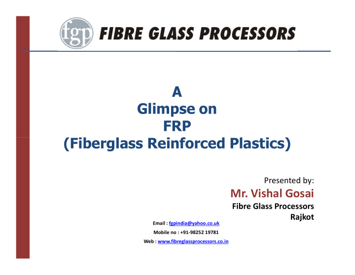a glimpse on frp fiberglass reinforced plastics