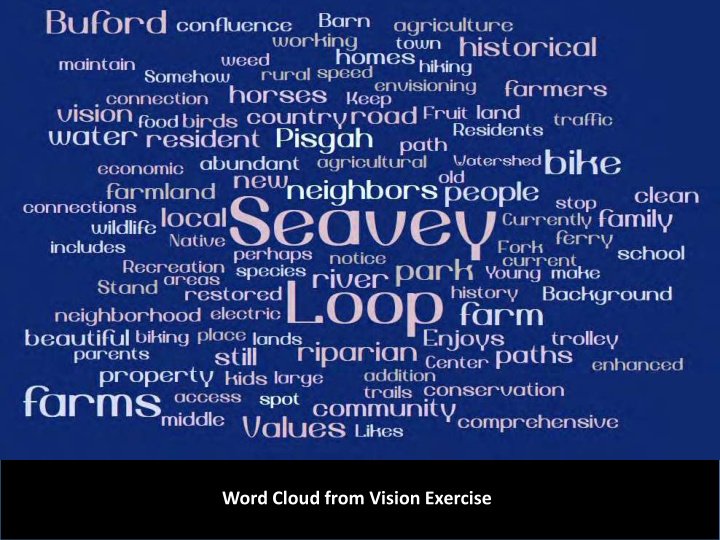 word cloud from vision exercise