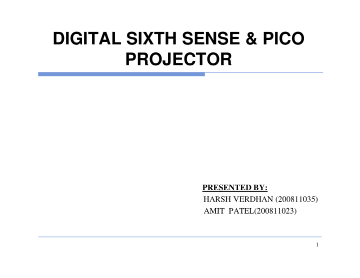 digital sixth sense pico projector