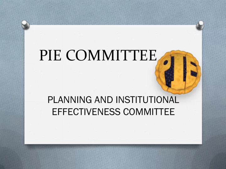 pie committee