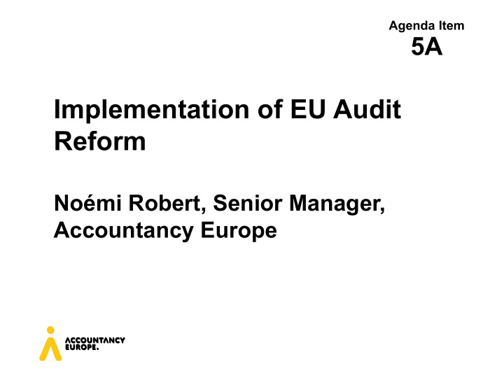 implementation of eu audit reform