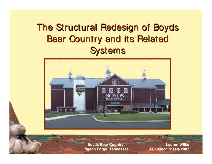 the structural redesign of boyds the structural redesign
