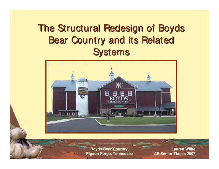 the structural redesign of boyds the structural redesign