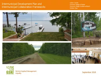 Inter  ermu  munici  nicipal  al Devel  elopm  opment  nt Plan  n and  Summer  r Villa  llage of