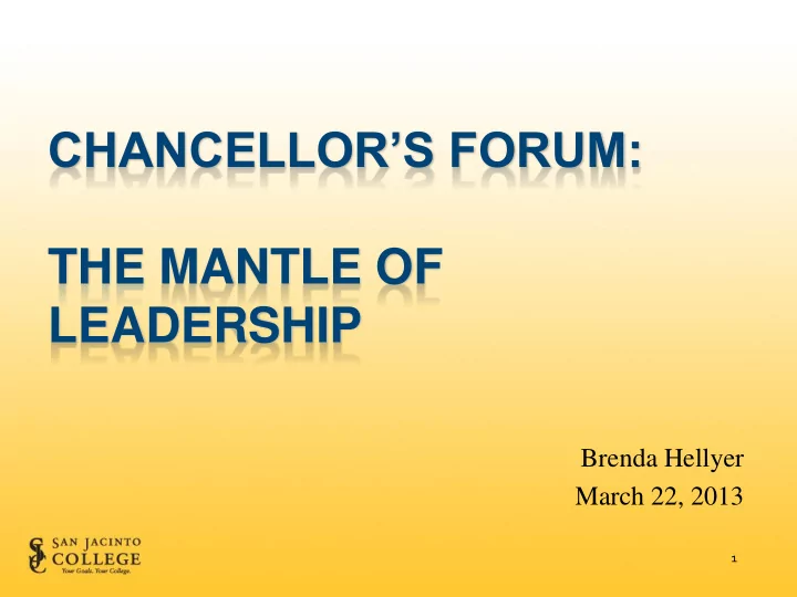chancellor s forum