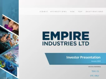 Investor Presentation  January 2020  PRIVATE &amp; CONFIDENTIAL  TSXV: EIL  OTC: ERILF  Disclaimer