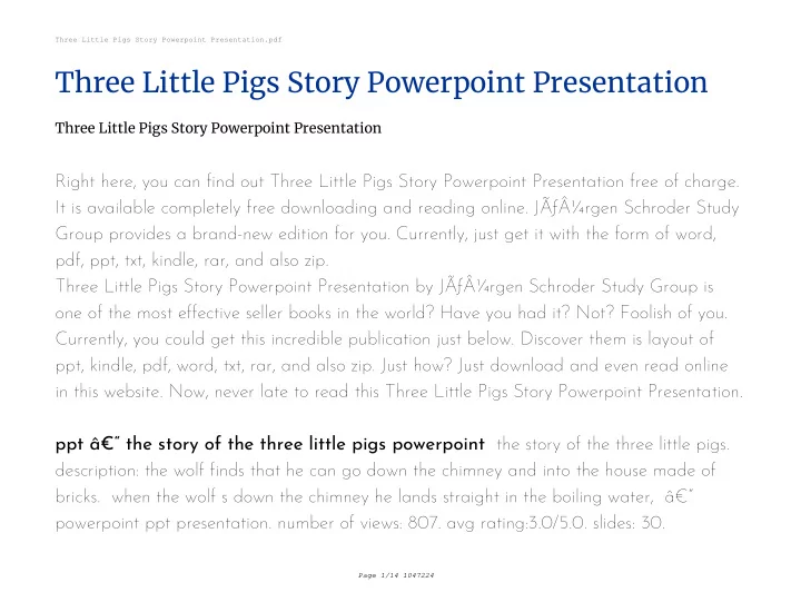 three little pigs story powerpoint presentation