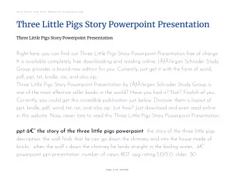 Three Little Pigs Story Powerpoint Presentation  Three Little Pigs Story Powerpoint Presentation