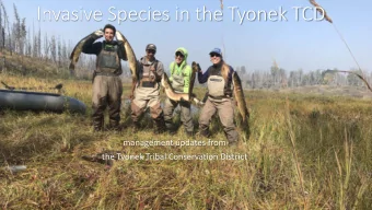 Invasive Species in the Tyonek TCD  management updates from  the Tyonek Tribal Conservation