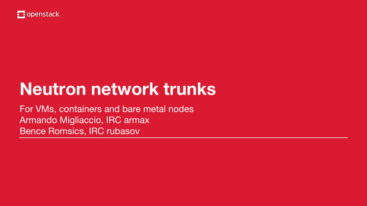 neutron network trunks