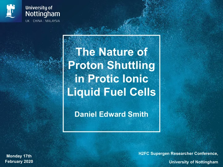 the nature of proton shuttling in protic ionic liquid