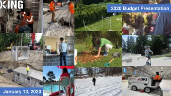 2020 Budget Presentation  January 13, 2020  Overview  Working Session Presentation  I.  Context