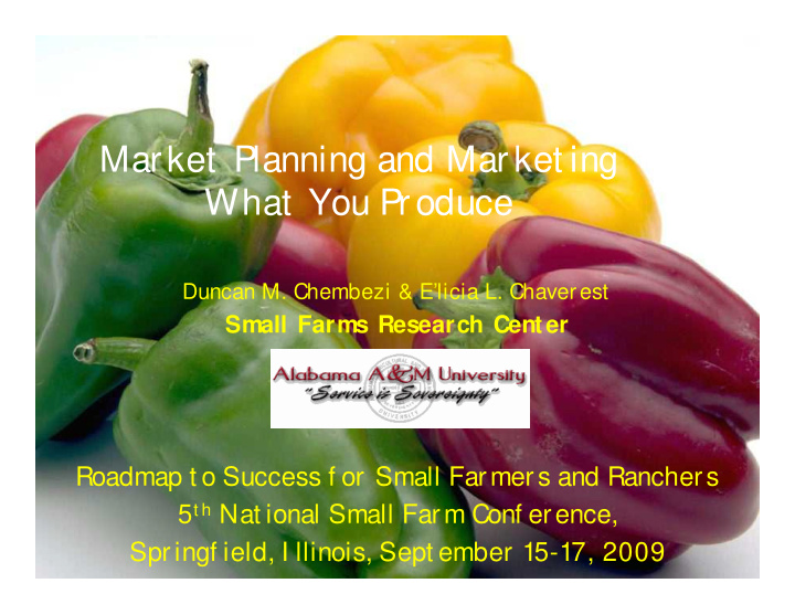 market planning and market ing what you pr oduce