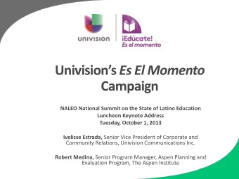 Campaign  NALEO National Summit on the State of Latino Education  Luncheon Keynote Address