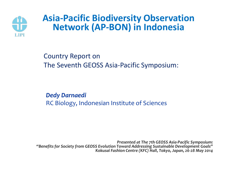 asia pacific biodiversity observation network ap bon in