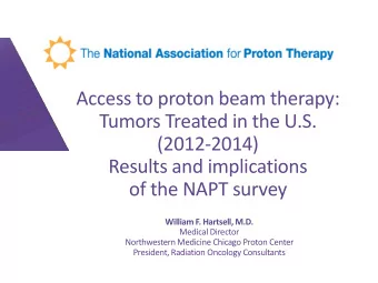 Access to proton beam therapy:  Tumors Treated in the U.S.  (2012-2014)  Results and implications