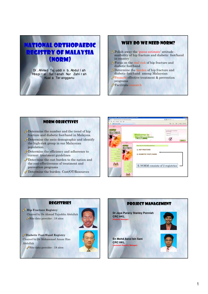 national orthopaedic registry of malaysia