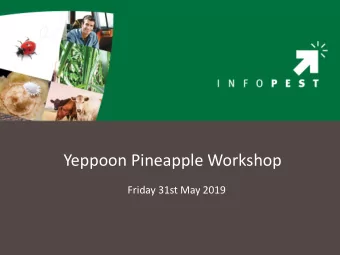 Yeppoon Pineapple Workshop  Friday 31st May 2019  Pathway to registration  Criteria  safety