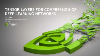 TENSOR LAYERS FOR COMPRESSION OF  DEEP LEARNING NETWORKS  Cris Cecka  Senior Research Scientist,