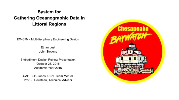 system for gathering oceanographic data in littoral