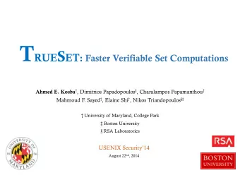 Outsourcing of Storage and Computations  Cloud Services  Client Devices  Input u Output F(u)