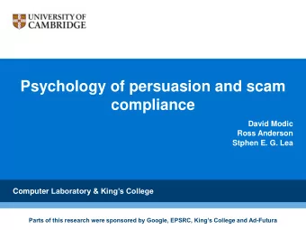compliance  David Modic  Ross Anderson  Stphen E. G. Lea Computer Laboratory &amp; Kings College